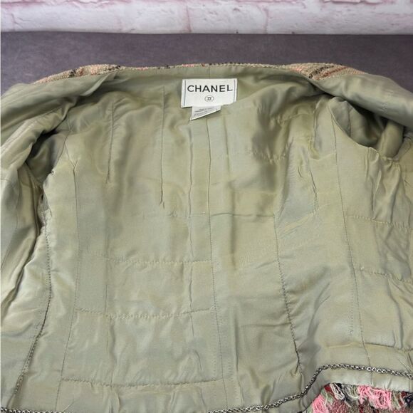 Chanel Wool Tweed Fringe Striped Jacket 36 FR - Picture 10 of 13